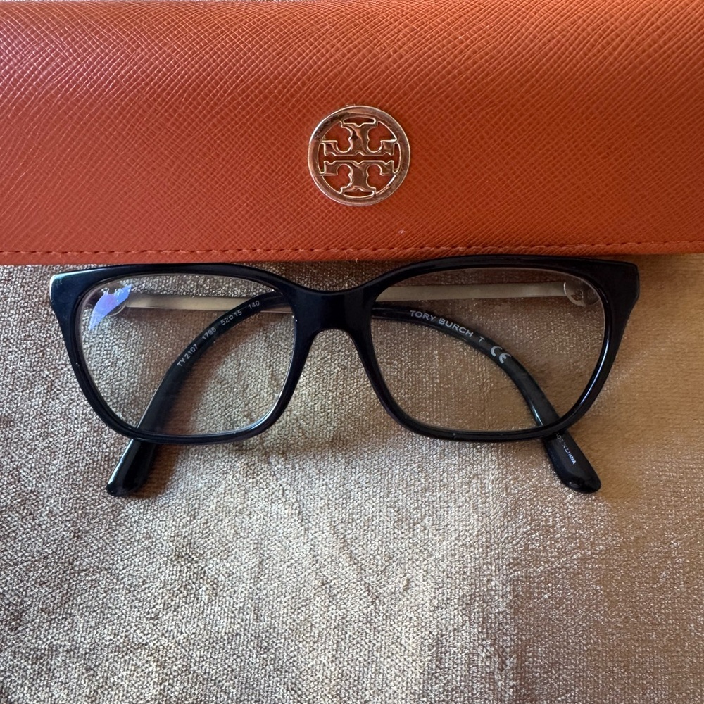 Tory Burch Black Glasses with Orange Case